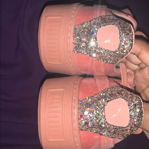 All pink suede pumas. - Picture 2 of 2